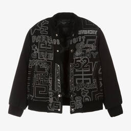 Givenchy-Boys Black Embroidered Cotton Jacket | Childrensalon Outlet