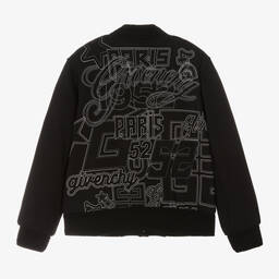 Givenchy-Boys Black Embroidered Cotton Jacket | Childrensalon Outlet