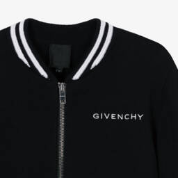 Givenchy-توب بسحاب مزيج قطن وكشمير محبوك لون أسود للأولاد | Childrensalon Outlet