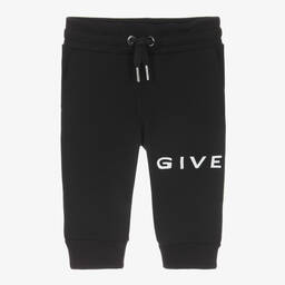 Givenchy - Boys Black Logo Joggers | Childrensalon Outlet