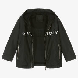 Givenchy-Boys Black Logo Windbreaker Jacket | Childrensalon Outlet