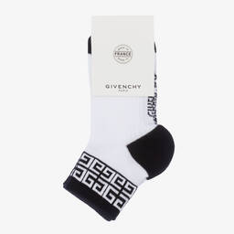 Givenchy-Boys Black & White Logo Socks (2 Pack) | Childrensalon Outlet