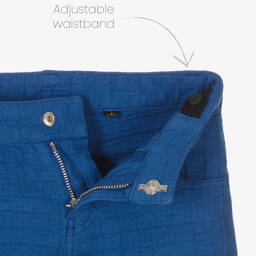 Givenchy-Boys Blue Cotton Jacquard 4G Logo Shorts | Childrensalon Outlet