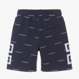 Givenchy-Boys Blue Jersey Logo Shorts | Childrensalon Outlet