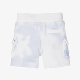 Givenchy-شورت كارغو أطفال ولادي قطن لون أزرق وأبيض | Childrensalon Outlet