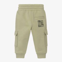 Givenchy-Boys Cargo Style Green Joggers | Childrensalon Outlet