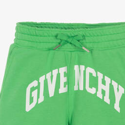 Givenchy-Boys Green Cotton Varsity Shorts | Childrensalon Outlet