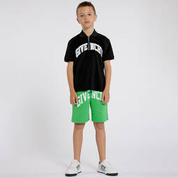 Givenchy-Boys Green Cotton Varsity Shorts | Childrensalon Outlet