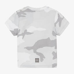 Givenchy-Boys Grey Camouflage Cotton T-Shirt | Childrensalon Outlet