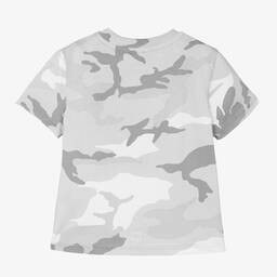 Givenchy-Boys Grey Camouflage Varsity T-Shirt | Childrensalon Outlet