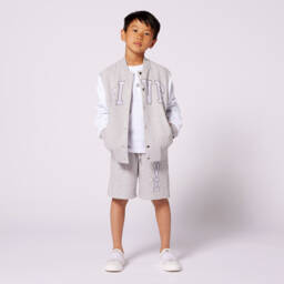 Givenchy-Boys Grey Luxe Cotton Shorts | Childrensalon Outlet