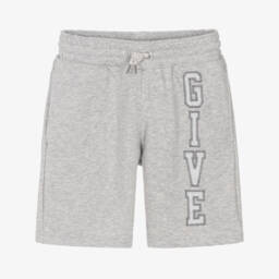 Givenchy-Boys Grey Luxe Cotton Shorts | Childrensalon Outlet