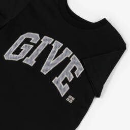 Givenchy-Boys Jet Cotton Mesh Emblem Tee | Childrensalon Outlet