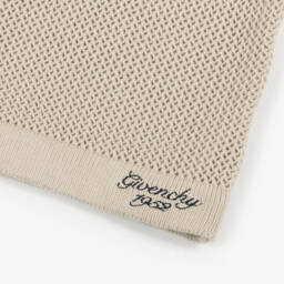 Givenchy-Boys Knitted Beige Polo Top | Childrensalon Outlet