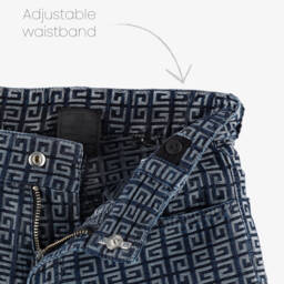 Givenchy-Boys Navy Jacquard Denim Shorts | Childrensalon Outlet
