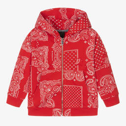 Givenchy-Boys Red Bandana Zip-Up Top | Childrensalon Outlet