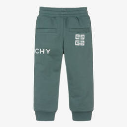 Givenchy-Boys Sea Green Cotton Joggers | Childrensalon Outlet