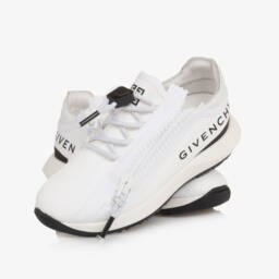 Givenchy-Boys Sleek White Zip Sneakers | Childrensalon Outlet