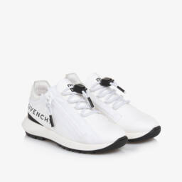 Givenchy-Boys Sleek White Zip Sneakers | Childrensalon Outlet