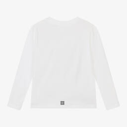 Givenchy-Boys White Cotton Graphic Tee | Childrensalon Outlet