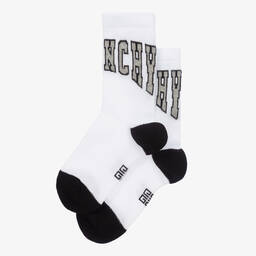 Givenchy-Boys White Cotton Varsity Ankle Socks | Childrensalon Outlet
