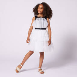 Givenchy-Elegant Girls Tulle Ruffle Dress | Childrensalon Outlet