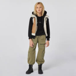 Givenchy-Girls Beige Sherpa Fleece Vest | Childrensalon Outlet