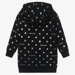 Givenchy-Черное хлопковое платье 4G для девочек | Childrensalon Outlet