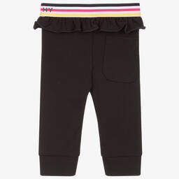 Givenchy-ليغنغز أطفال بناتي قطن جيرسي مزين بكشكش لون أسود | Childrensalon Outlet