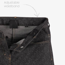 Givenchy-Girls Black Logo Wide Leg Trousers | Childrensalon Outlet