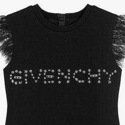 Givenchy-Черное трикотажное платье для девочек | Childrensalon Outlet