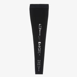 Givenchy-Girls Black Sequin Cotton Leggings | Childrensalon Outlet