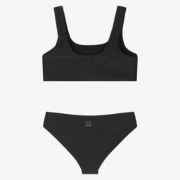 Givenchy-Girls Black & Silver Logo Print Bikini | Childrensalon Outlet