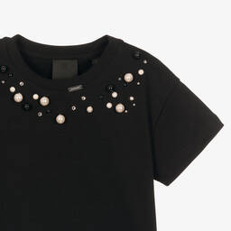 Givenchy-Girls Black Swarovski Crystal T-Shirt | Childrensalon Outlet