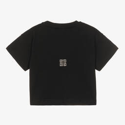 Givenchy-Girls Black Swarovski Crystal T-Shirt | Childrensalon Outlet