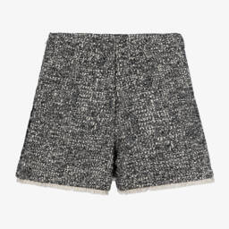 Givenchy-Girls Black Tweed Embroidered Skort | Childrensalon Outlet