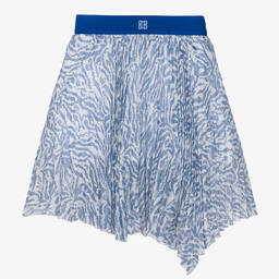 Givenchy-Бело-голубая юбка с принтом под зебру | Childrensalon Outlet