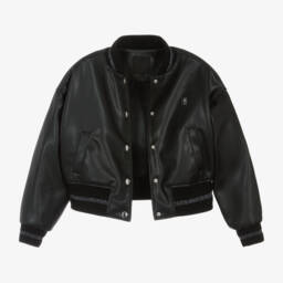 Givenchy-Girls Chic Black Leather Jacket | Childrensalon Outlet