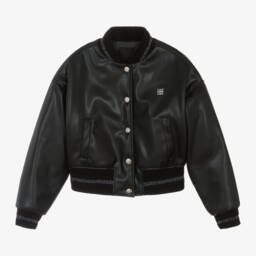 Givenchy-Girls Chic Black Leather Jacket | Childrensalon Outlet