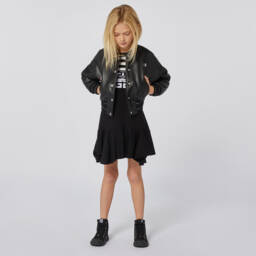 Givenchy-Girls Chic Black Leather Jacket | Childrensalon Outlet