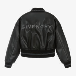 Givenchy-Girls Chic Black Leather Jacket | Childrensalon Outlet