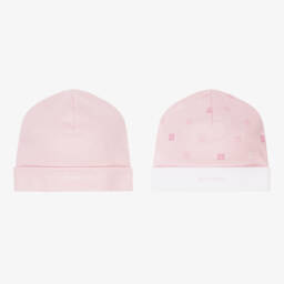 Givenchy-Girls Cotton Pink Hats Duo | Childrensalon Outlet