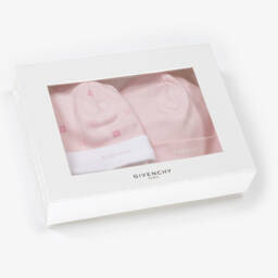 Givenchy-Girls Cotton Pink Hats Duo | Childrensalon Outlet
