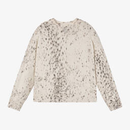 Givenchy-Girls Cream Leopard Knit Jumper | Childrensalon Outlet