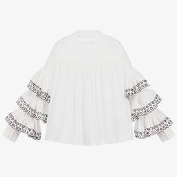 Givenchy-Girls Ivory Ruffles Blouse | Childrensalon Outlet