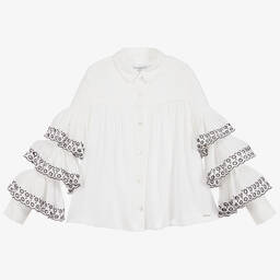 Givenchy-Girls Ivory Ruffles Blouse | Childrensalon Outlet