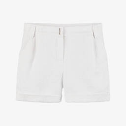 Givenchy-Girls Ivory Textured Tweed Shorts | Childrensalon Outlet