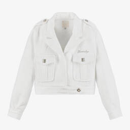 Givenchy-Girls Ivory Tweed Blazer | Childrensalon Outlet