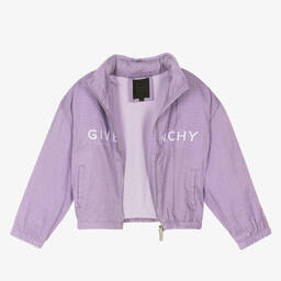 Givenchy-Girls Lilac Purple 4G Zip-Up Jacket | Childrensalon Outlet