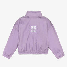 Givenchy-Girls Lilac Purple 4G Zip-Up Jacket | Childrensalon Outlet